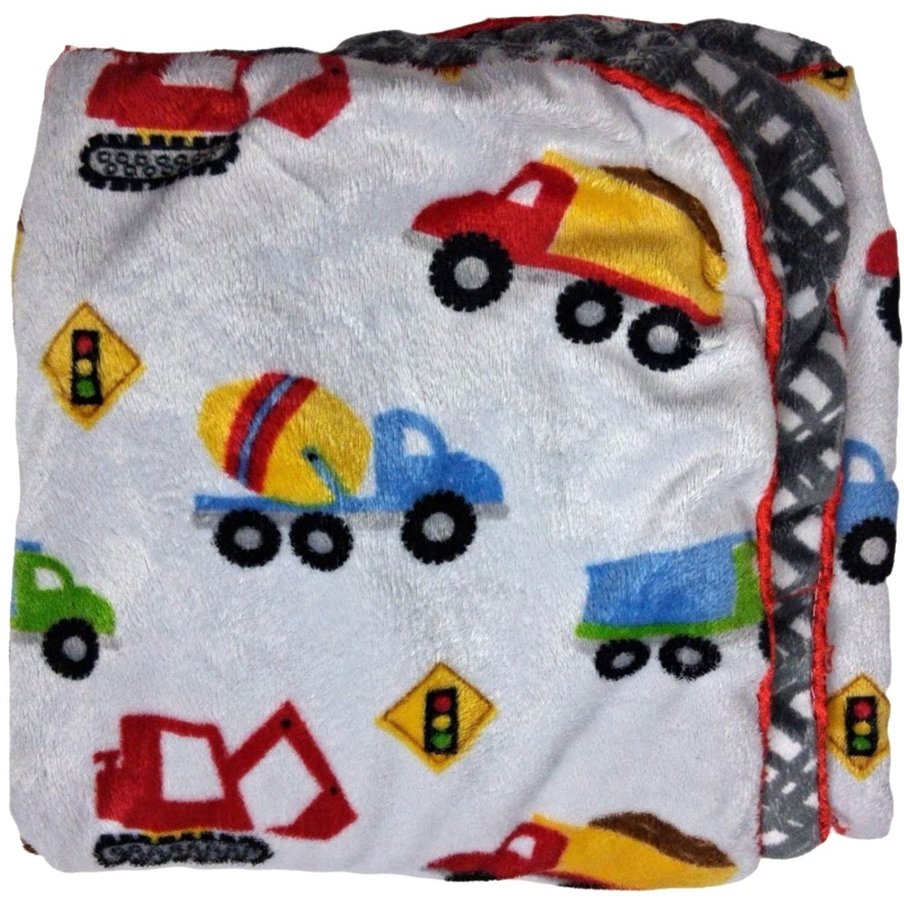 SL Home Fashions RN 119741 Construction Vehicles Baby Blanket Dump Cement Truck